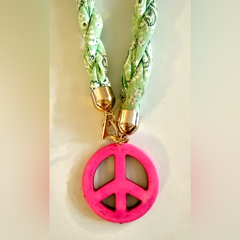 Pink Peace Pendant Necklace